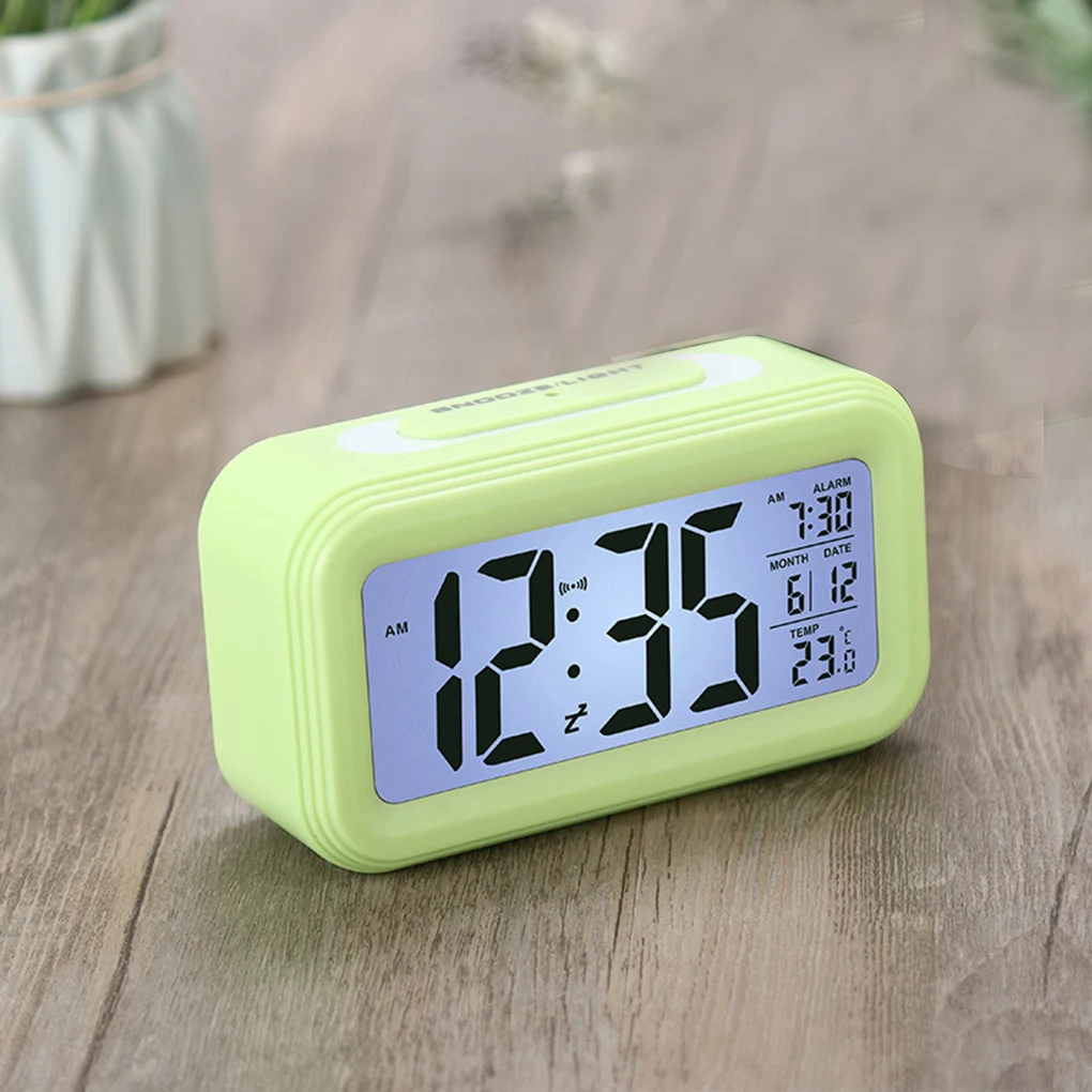 Home Bedoom Digital Alarm Clock Temperature Sensor Backlight Calendar Snooze Function Bedside Alarm Clocks
Home Bedoom Digital Alarm Clock Temperature Sensor Backlight Calendar Snooze Function Bedside Alarm Clocks