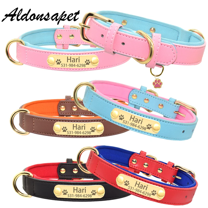 Custom Padded Leather Dog Name Collar Personalized Engraved ID Nameplate Soft Pet Dog Collar For Puppy Small Medium Large Dogs
Custom Padded Leather Dog Name Collar Personalized Engraved ID Nameplate Soft Pet Dog Collar For Puppy Small Medium Large Dogs
