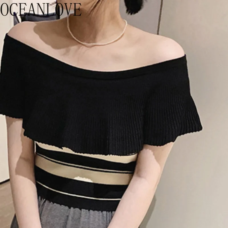 Spring Summer Women Sweaters Stripes Slash Neck Vintage Knitwears Korean ashion Vintage Slim Sexy Pullovers
Spring Summer Women Sweaters Stripes Slash Neck Vintage Knitwears Korean ashion Vintage Slim Sexy Pullovers