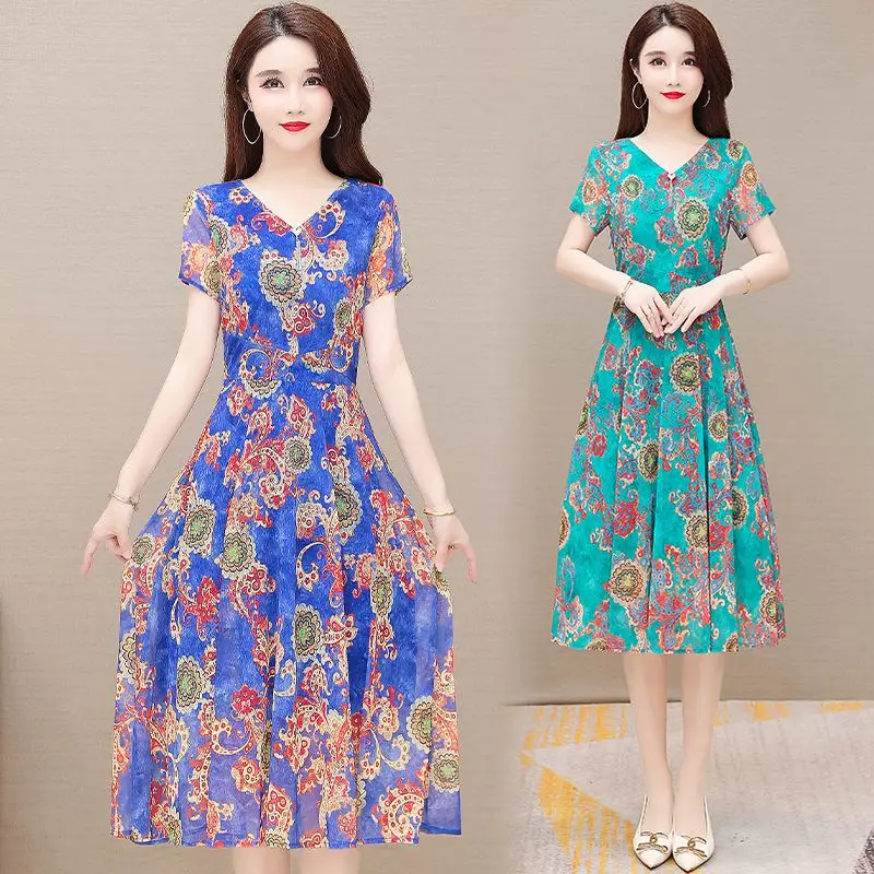 COIGARSAM Women's Summer Dress New Chiffon High Waist Green Blue Dresses Dropshipping
COIGARSAM Women's Summer Dress New Chiffon High Waist Green Blue Dresses Dropshipping