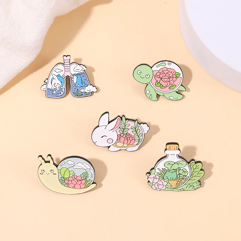 Cute Animal Plant Enamel Pins Cartoon Snail Frog Rabbit Tortois Whale Lung Lapel Badges Nature Jewelry Gift for Kids Friends
Cute Animal Plant Enamel Pins Cartoon Snail Frog Rabbit Tortois Whale Lung Lapel Badges Nature Jewelry Gift for Kids Friends