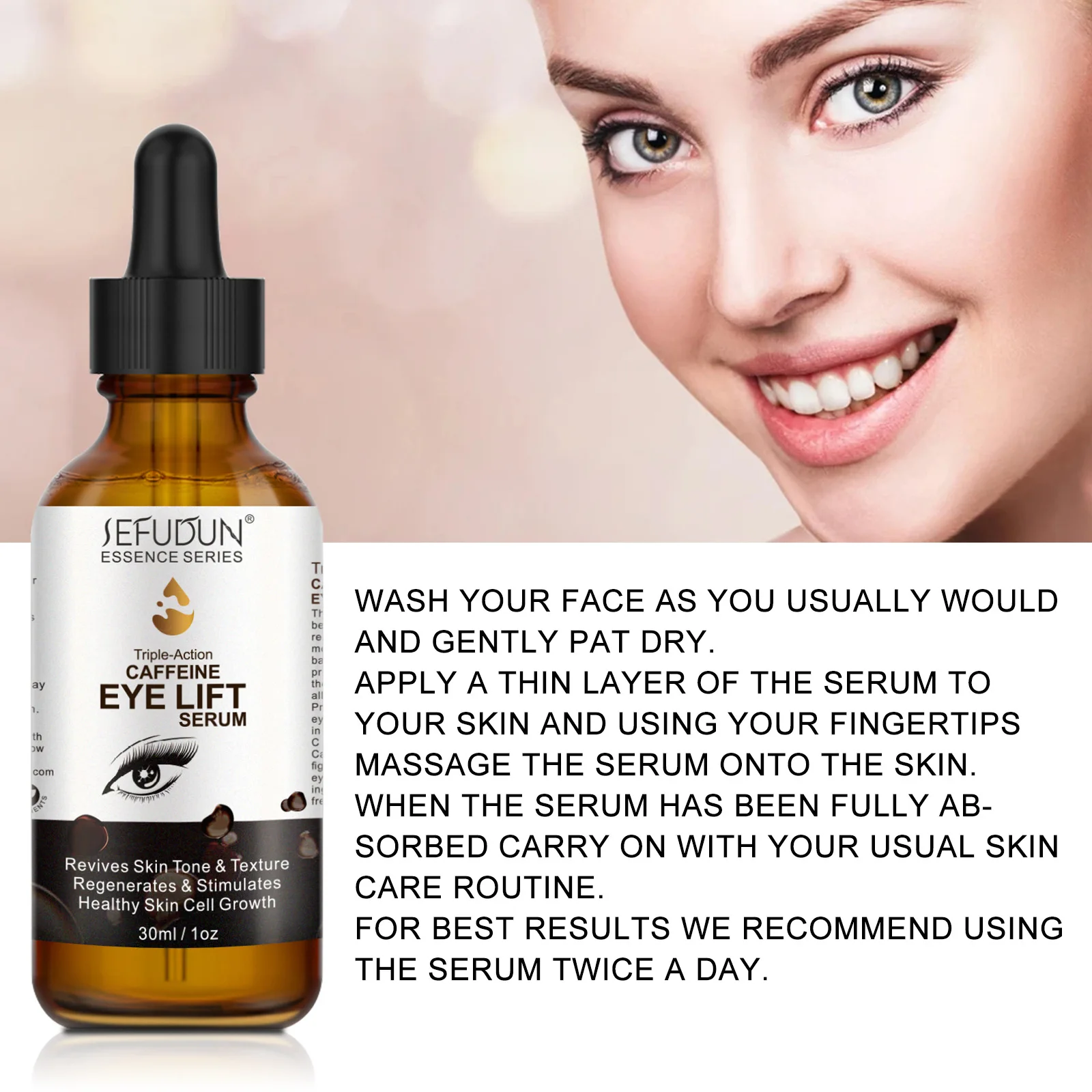 Triple-action Caffeine Eye Lift Serum Hydrates Eye Skin Lncrease Elasticity Of Eyeskin Replenish Eye Water
Triple-action Caffeine Eye Lift Serum Hydrates Eye Skin Lncrease Elasticity Of Eyeskin Replenish Eye Water