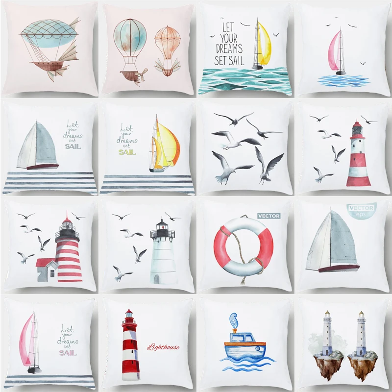 European Cartoon Sailboat Hot Air Balloon Lighthouse Cushion Cover Custom 45x45cm Short Plush Pillowcase Sofa Home Decoration
European Cartoon Sailboat Hot Air Balloon Lighthouse Cushion Cover Custom 45x45cm Short Plush Pillowcase Sofa Home Decoration