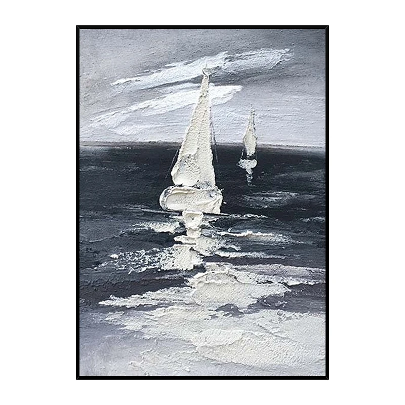 Pure hand-painted oil painting sailboat abstract simple thick texture cloth knife painting high-end home decoration villa
Pure hand-painted oil painting sailboat abstract simple thick texture cloth knife painting high-end home decoration villa