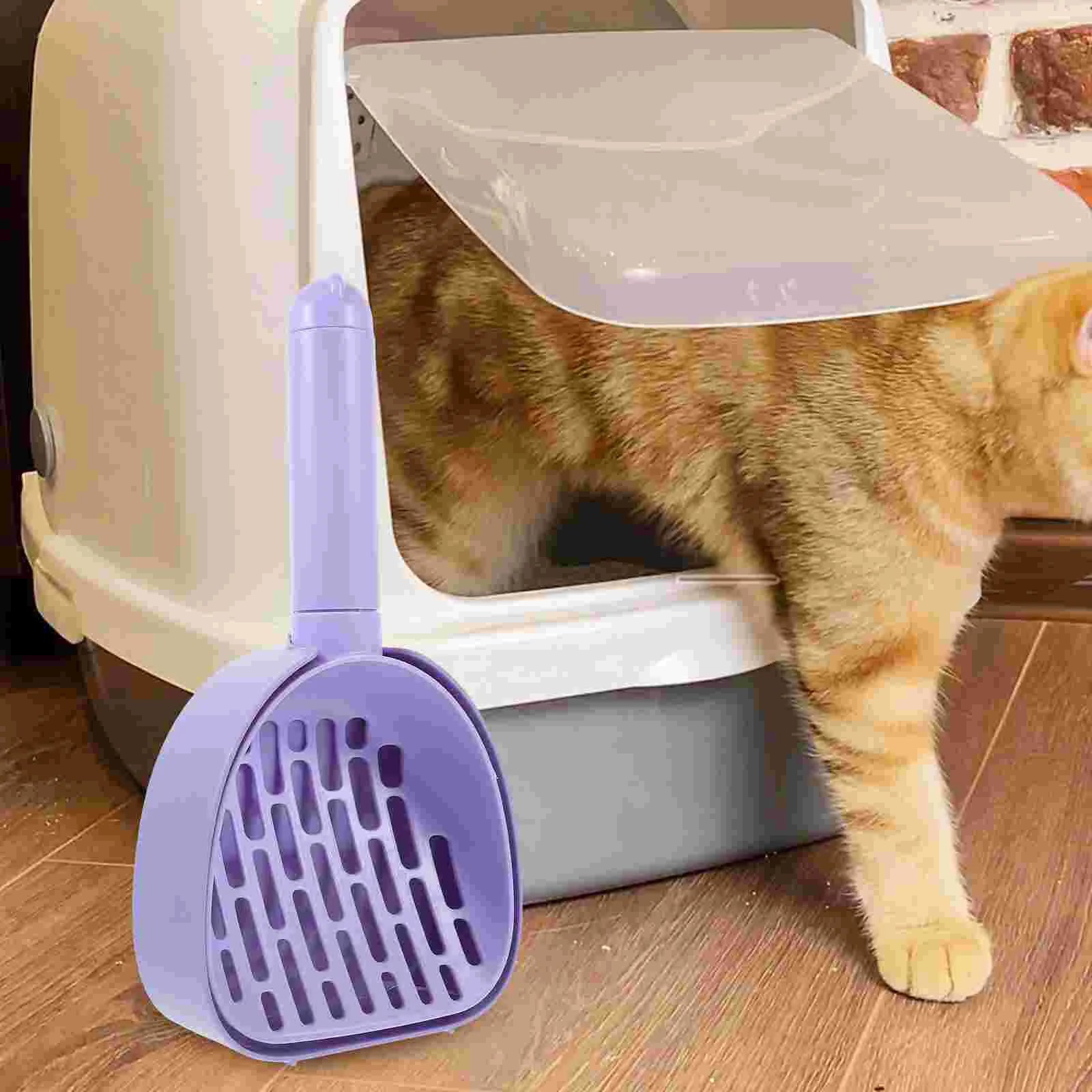 

1 Set of Pet Cat Litter Scooper Ergonomic Cat Litter Portable Litter Scoop With Storage Tray