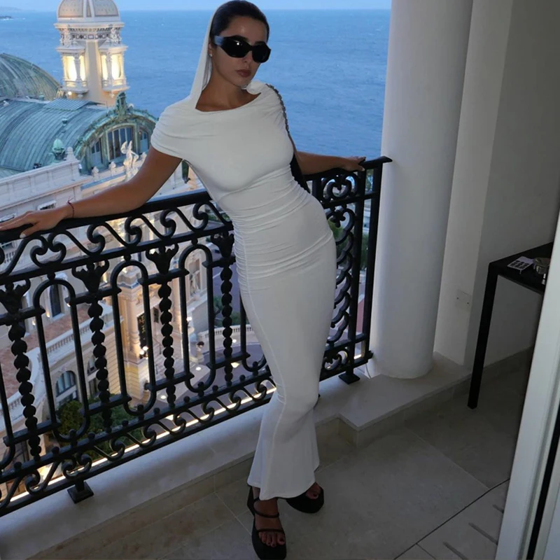 Hawtham Women Elegant Short Sleeve Streetwear Bodycon Hooded White Long Dress 2023 Summer Clothes Wholesale Items For Business
Hawtham Women Elegant Short Sleeve Streetwear Bodycon Hooded White Long Dress 2023 Summer Clothes Wholesale Items For Business