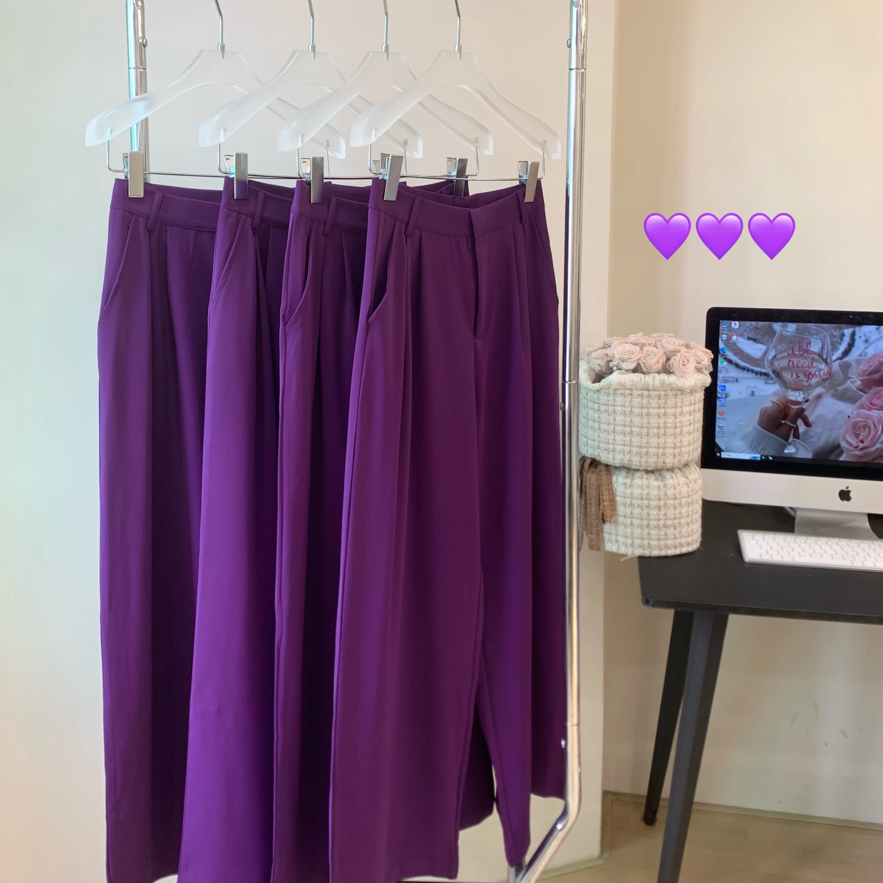 Lauri Laki Solid Purple Pants Women Vintage Y2K Casual High Waist Straight Wide Leg Trousers Spring Summer 2023
Lauri Laki Solid Purple Pants Women Vintage Y2K Casual High Waist Straight Wide Leg Trousers Spring Summer 2023