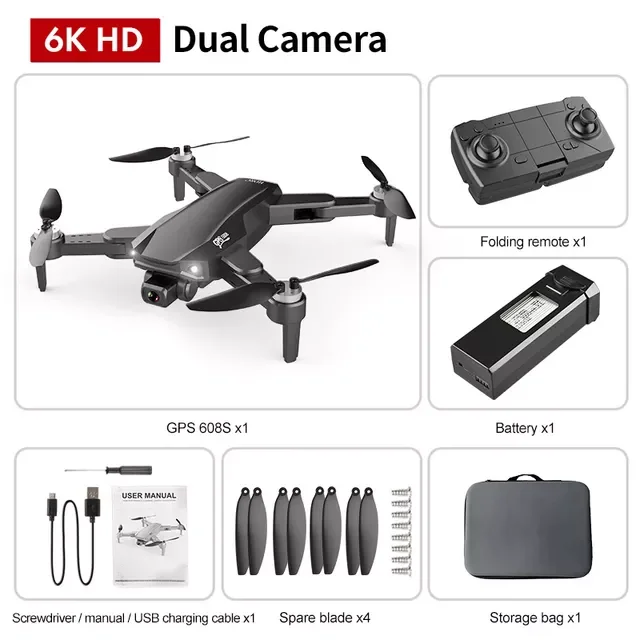 NEW S608 Pro GPS Drone 4k Profesional 6K HD Dual Camera Aerial Photography Brushless Foldable Quadcopter RC Distance 3KM
NEW S608 Pro GPS Drone 4k Profesional 6K HD Dual Camera Aerial Photography Brushless Foldable Quadcopter RC Distance 3KM