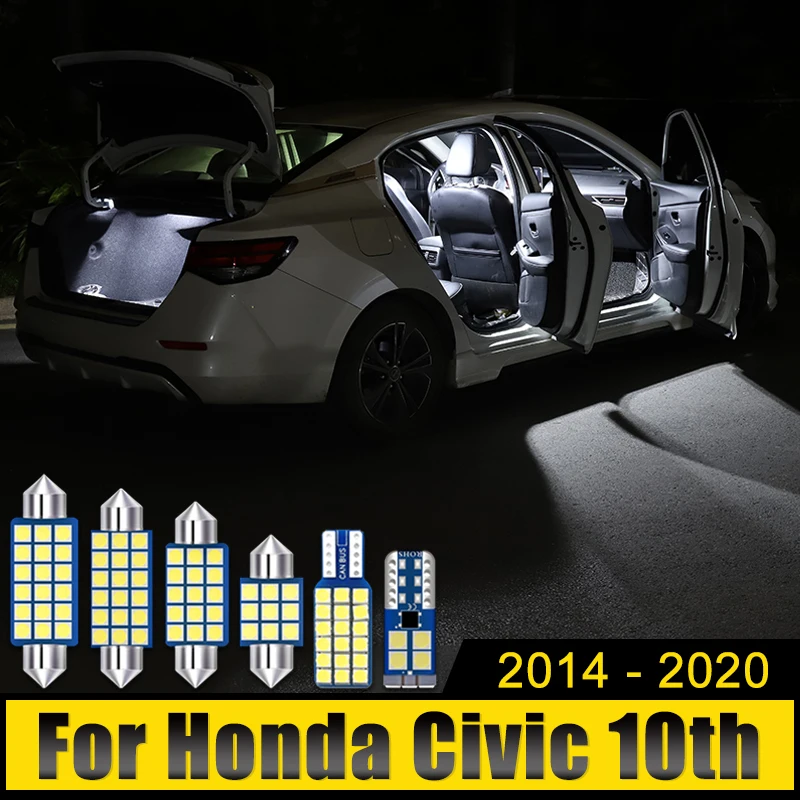 For Honda Civic 10th Gen 2014 2015 2016 2017 2018 2019 2020 4PCS 12V LED Car Dome Reading Lights Trunk Lamps Bulbs Accessories
For Honda Civic 10th Gen 2014 2015 2016 2017 2018 2019 2020 4PCS 12V LED Car Dome Reading Lights Trunk Lamps Bulbs Accessories