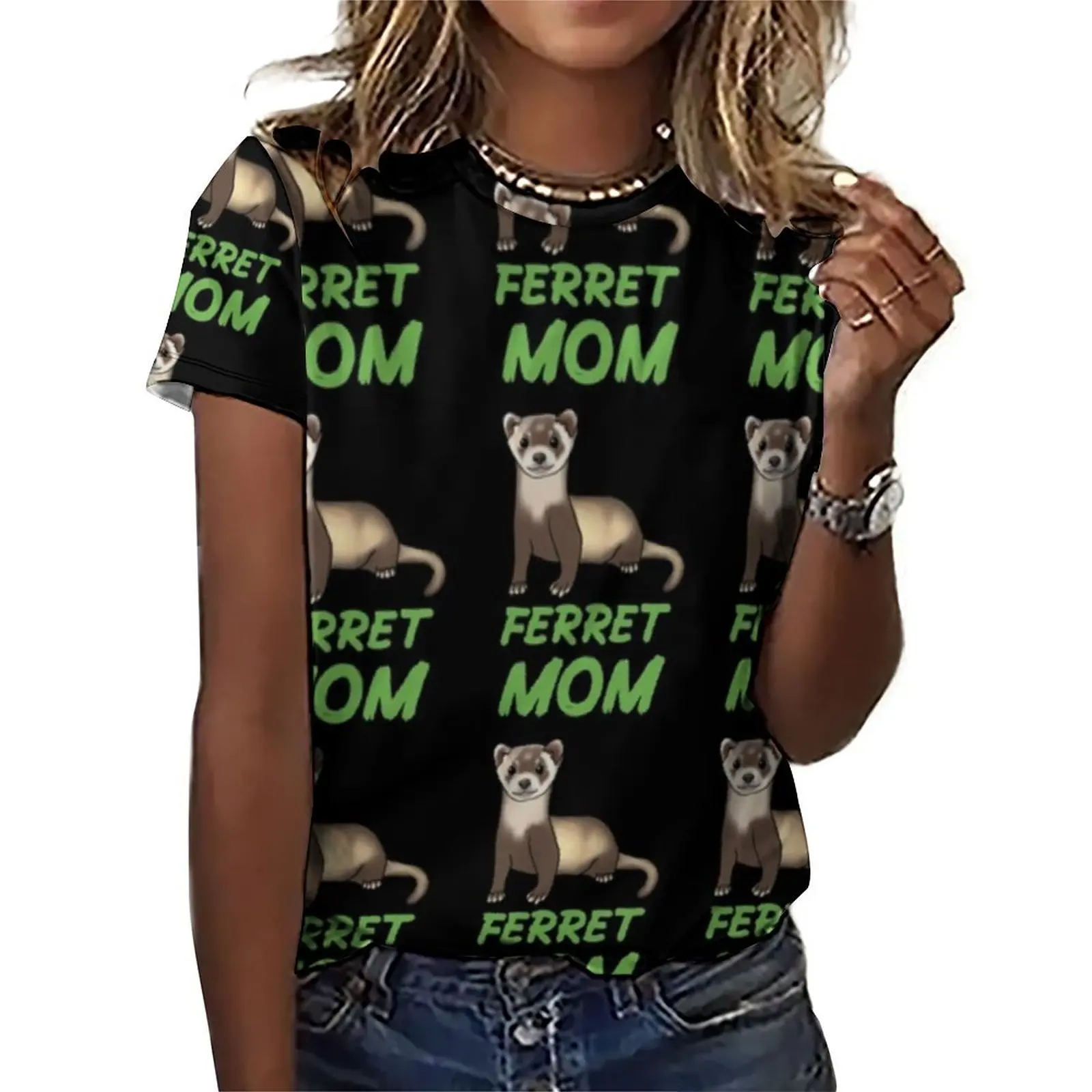 Ferret Mom T Shirt Green Letters Print Cool Oversize T-Shirts Short Sleeve Casual Tshirt Female Summer Design Clothing
Ferret Mom T Shirt Green Letters Print Cool Oversize T-Shirts Short Sleeve Casual Tshirt Female Summer Design Clothing