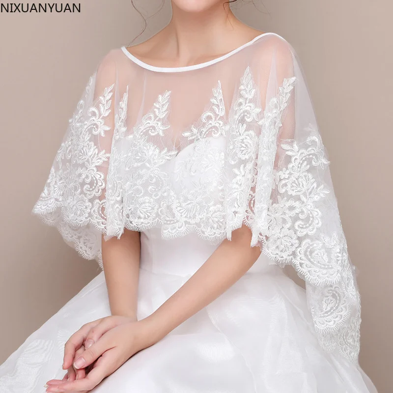 Elegant Woman Shawl Wedding Accessories Bridal Robe Lace Bolero Mariage Shrugs Wedding Bride Coat Jackets Sleeves Cape Accessory
Elegant Woman Shawl Wedding Accessories Bridal Robe Lace Bolero Mariage Shrugs Wedding Bride Coat Jackets Sleeves Cape Accessory