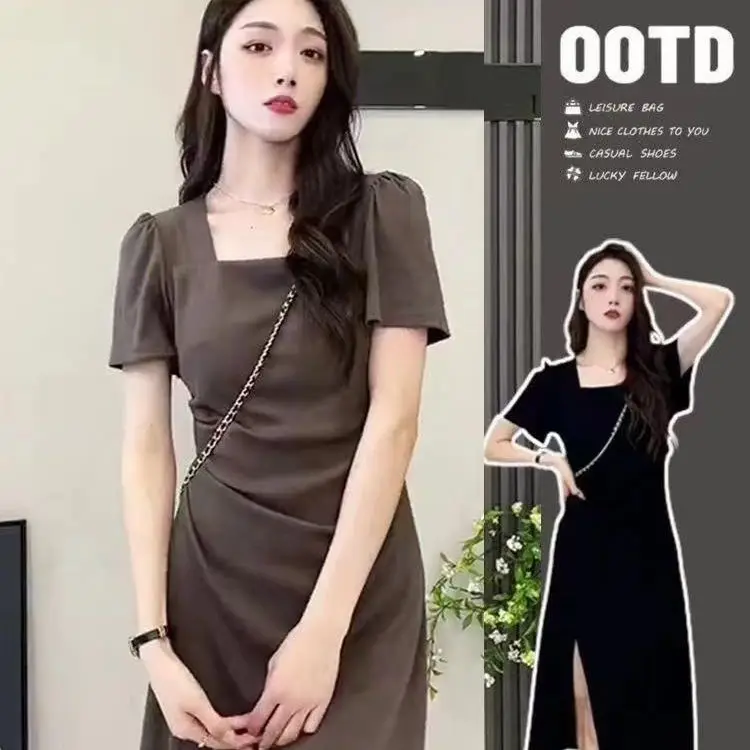 Summer New Niche Design Senior Sense Square Collar Dress Tea Break French Slit Pleated Slimming Pear Shaped Sweet Fresh Dress
Summer New Niche Design Senior Sense Square Collar Dress Tea Break French Slit Pleated Slimming Pear Shaped Sweet Fresh Dress