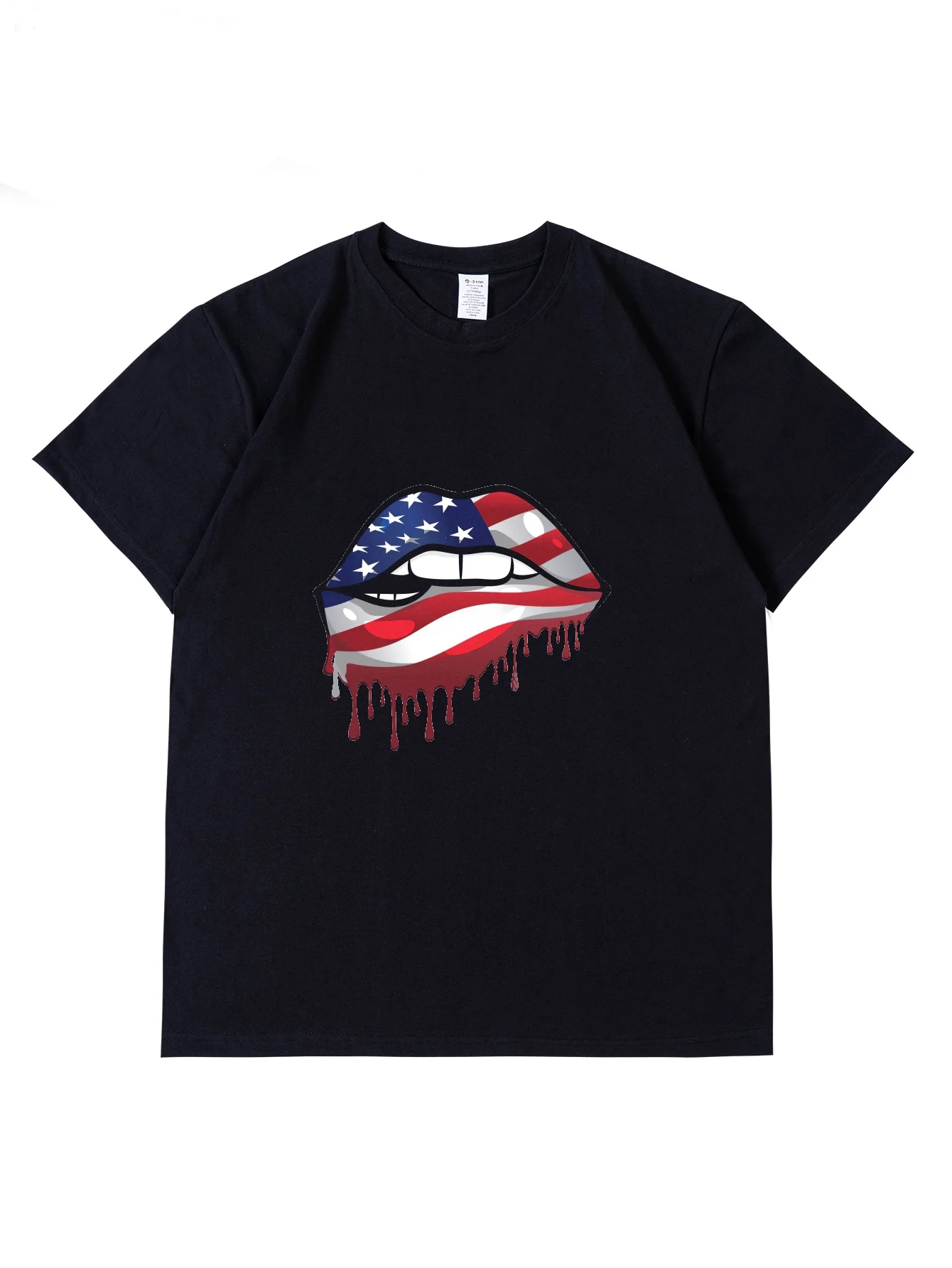 Women's casual trend lip pattern single short sleeve spring and autumn solid color round neck T-shirt women's street
Women's casual trend lip pattern single short sleeve spring and autumn solid color round neck T-shirt women's street