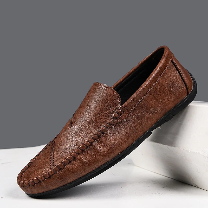 New High Quality Leather Men Casual Shoes Summer Vintage Mens Loafers Breathable slip-on Black Driving Shoes comfy outdoor flats
New High Quality Leather Men Casual Shoes Summer Vintage Mens Loafers Breathable slip-on Black Driving Shoes comfy outdoor flats