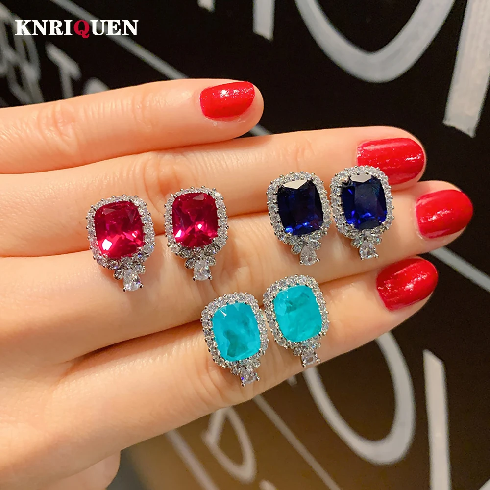 2022 Charms 925 Silver 8*10mm Paraiba Tourmaline Sapphire Ruby Stud Earrings for Women Gemstone Wedding Party Fine Jewelry Gift
2022 Charms 925 Silver 8*10mm Paraiba Tourmaline Sapphire Ruby Stud Earrings for Women Gemstone Wedding Party Fine Jewelry Gift