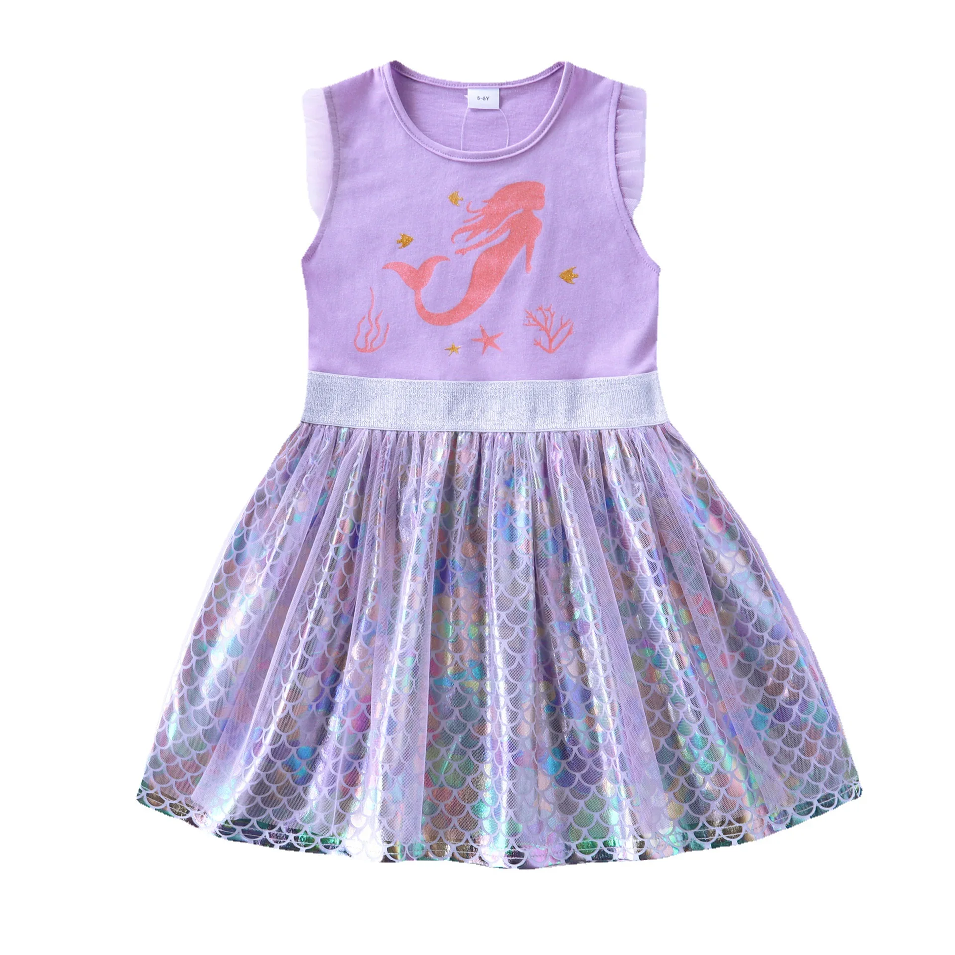 Dress For Girls Mermaid Girls Dresses Sleeveless Mesh Violet Knee-Length Short Cute 2023 Summer Princess Costume Kids Clothes
Dress For Girls Mermaid Girls Dresses Sleeveless Mesh Violet Knee-Length Short Cute 2023 Summer Princess Costume Kids Clothes