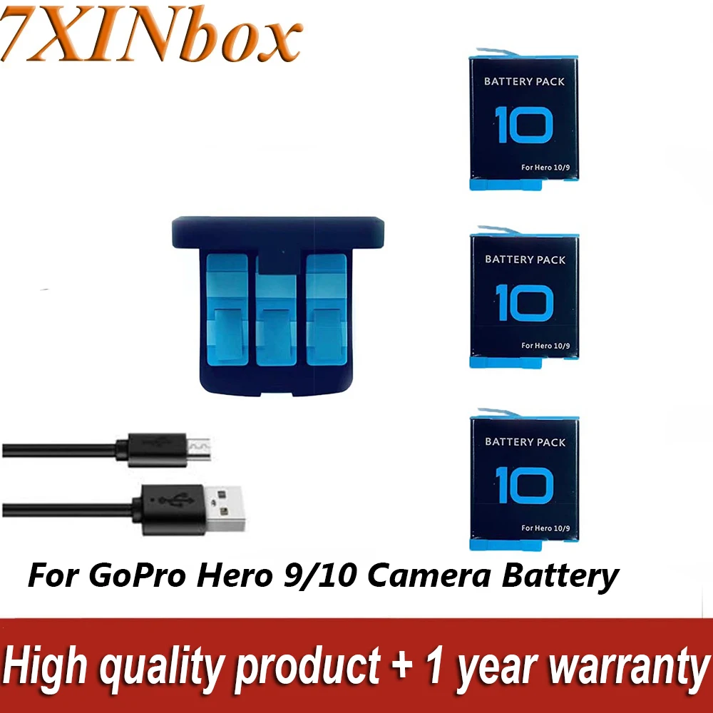 7XINbox AHDBT-901 3.85V 1800mAh 3-Port USB Storage Quick Charger For GoPro Hero 9/10 Camera Battery 3 x Replacement Batteries
7XINbox AHDBT-901 3.85V 1800mAh 3-Port USB Storage Quick Charger For GoPro Hero 9/10 Camera Battery 3 x Replacement Batteries