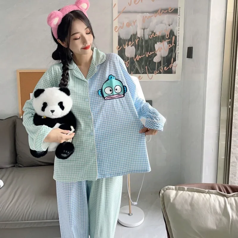 New Sanrio Kawaii Hangyodon Long Sleeve Plaid Pajama Anime Cartoon Spring Autumn Cotton Home Wear Young Girl Birthday Gift Cute
New Sanrio Kawaii Hangyodon Long Sleeve Plaid Pajama Anime Cartoon Spring Autumn Cotton Home Wear Young Girl Birthday Gift Cute