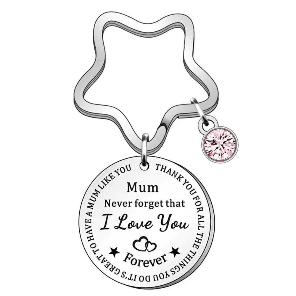Five Pointed Star Engraved Round Stainless Steel Mother's Day Key Chains Keyring Keychain
Five Pointed Star Engraved Round Stainless Steel Mother's Day Key Chains Keyring Keychain