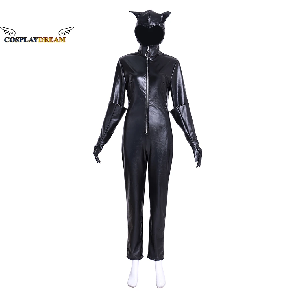 Bat Superheroine Jumpsuit Cat Lady Selina Cosplay Kyle Costume Faux Leather Black Armor Outfit Carnival Halloween Custom Made
Bat Superheroine Jumpsuit Cat Lady Selina Cosplay Kyle Costume Faux Leather Black Armor Outfit Carnival Halloween Custom Made