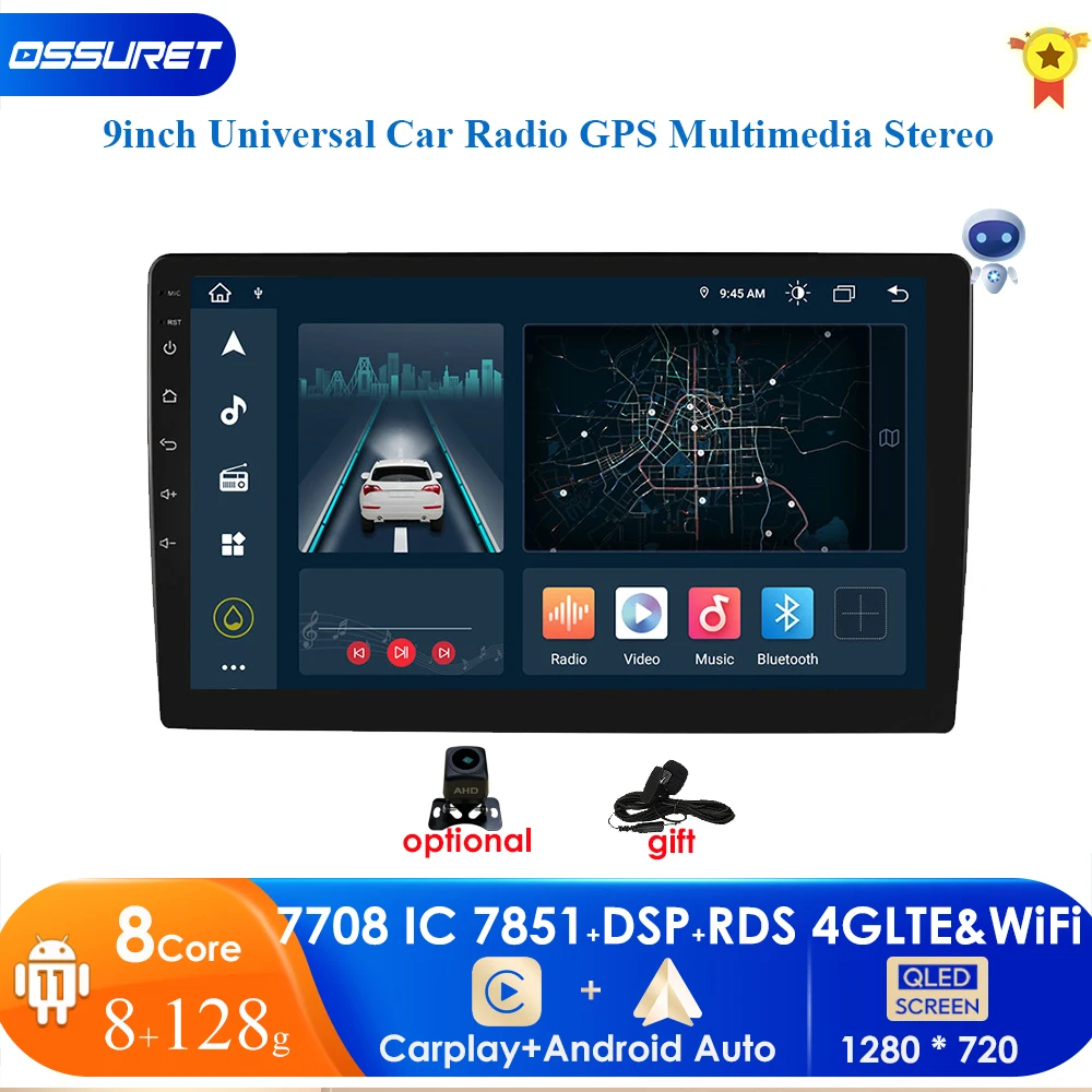 9" Universal 2 Din Android 11 Car Radio Multimedia Video Player Navigation GPS for Nissan Kia Honda Toyota VW Carplay AutoRadio
9" Universal 2 Din Android 11 Car Radio Multimedia Video Player Navigation GPS for Nissan Kia Honda Toyota VW Carplay AutoRadio