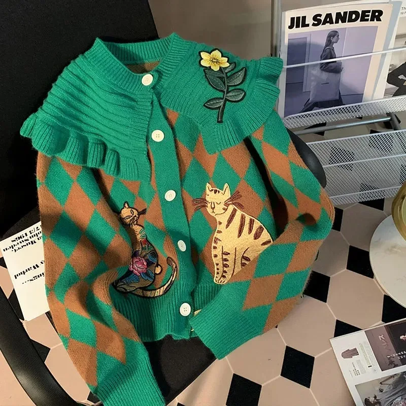 Корейская версия, осенне-весенние топы, маленькие ароматные женские кардиганы с длинными рукавами и цветами, свитер, женские топы
Корейская версия, осенне-весенние топы, маленькие ароматные женские кардиганы с длинными рукавами и цветами, свитер, женские топы