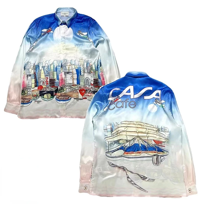 High Quality CASABLANCA Silk Shirt Tokyo Landscape Plane Japanese Gradient Long Sleeve Shirt
High Quality CASABLANCA Silk Shirt Tokyo Landscape Plane Japanese Gradient Long Sleeve Shirt