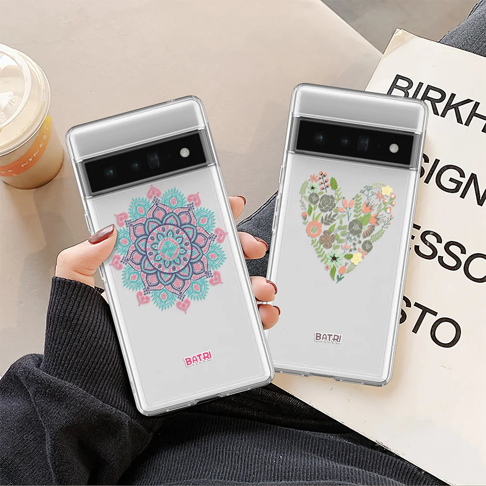 Mandala Flower Clear Phone Case for Google Pixel 7Pro 6a 6 Pro 5 5a 4 4a 5G 4XL 3aXL 3a 3XL 3 2 2XL Heart Floral Soft Back Cover
Mandala Flower Clear Phone Case for Google Pixel 7Pro 6a 6 Pro 5 5a 4 4a 5G 4XL 3aXL 3a 3XL 3 2 2XL Heart Floral Soft Back Cover