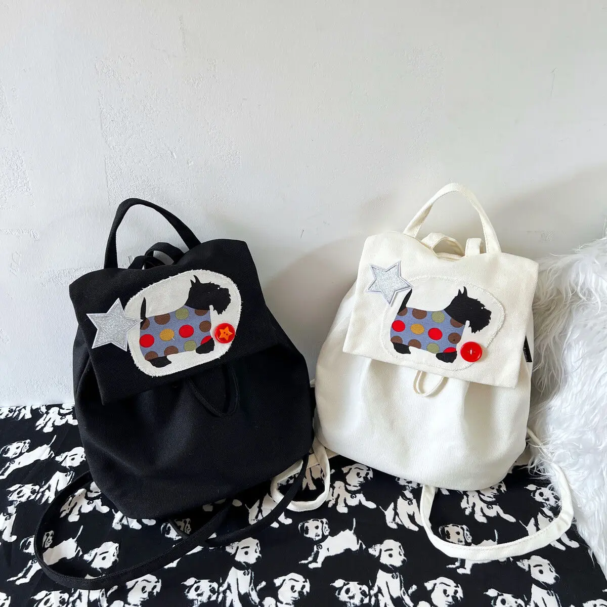 Korean Simple Sweet Canvas backpacks Y2k Aesthetic Cartoon Dog Mini Backpacks Casual All Match Streetwear Drawstring Schoolbags
Korean Simple Sweet Canvas backpacks Y2k Aesthetic Cartoon Dog Mini Backpacks Casual All Match Streetwear Drawstring Schoolbags