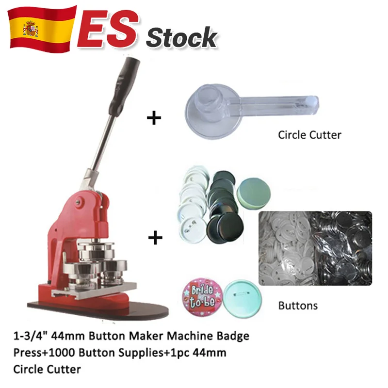 Button Badge Maker Press Machine 1.25'' (32mm) +1000 Button Supplies+1pcs 32mm Circle Cutter DIY Custom Pin Set for 25mm-75mm
Button Badge Maker Press Machine 1.25'' (32mm) +1000 Button Supplies+1pcs 32mm Circle Cutter DIY Custom Pin Set for 25mm-75mm