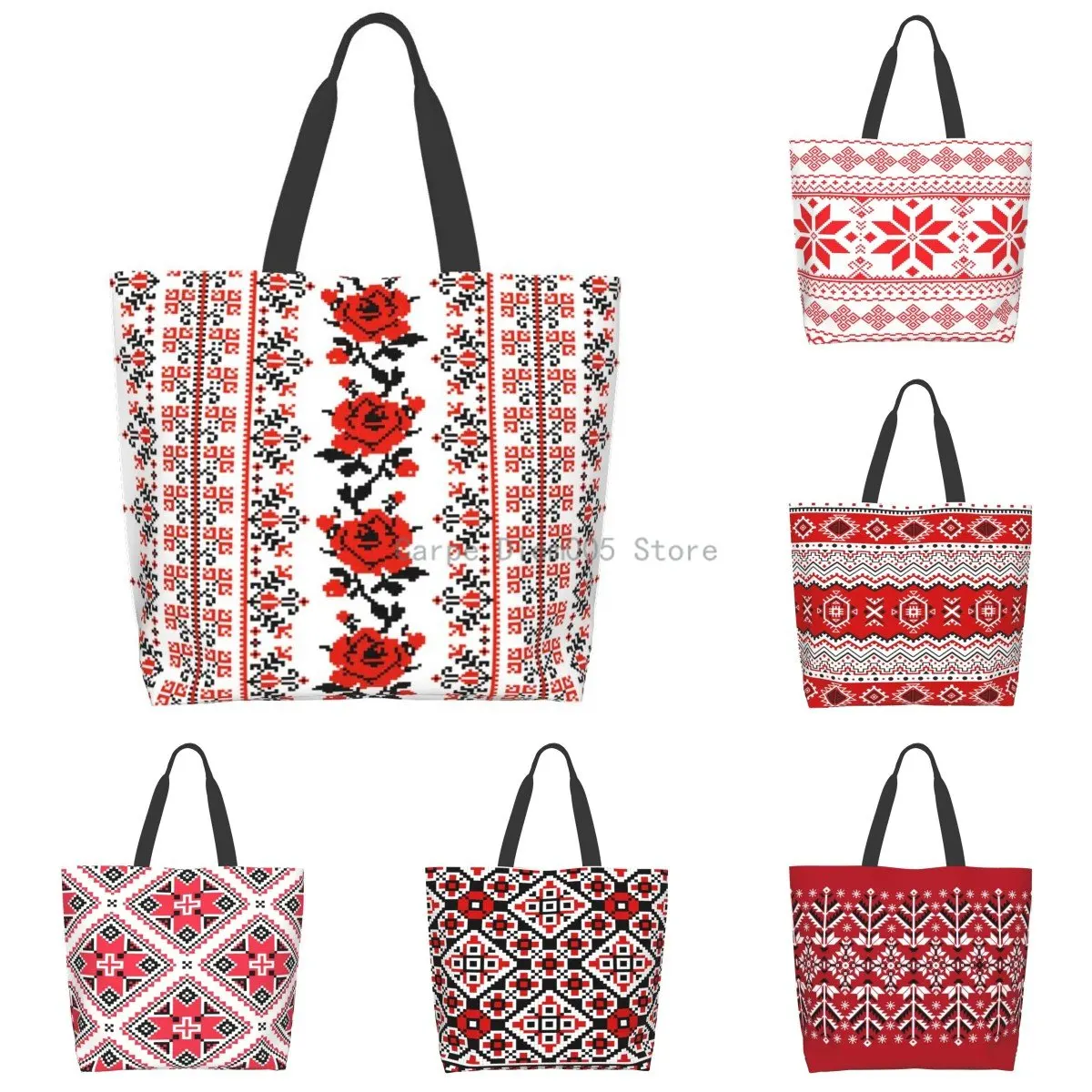 Ukrainian Embroidery Style Rose Large Capacity Shopping Grocery Tote Bag For Ladies
Ukrainian Embroidery Style Rose Large Capacity Shopping Grocery Tote Bag For Ladies