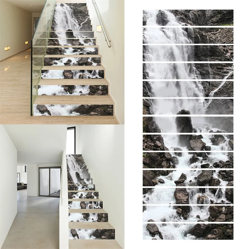 13pcs Creative Decorative 3D Waterfall Mountain Water Self-adhesive Stair Riser Decal - Stickers Decals Wallpaper for Wall
13pcs Creative Decorative 3D Waterfall Mountain Water Self-adhesive Stair Riser Decal - Stickers Decals Wallpaper for Wall
