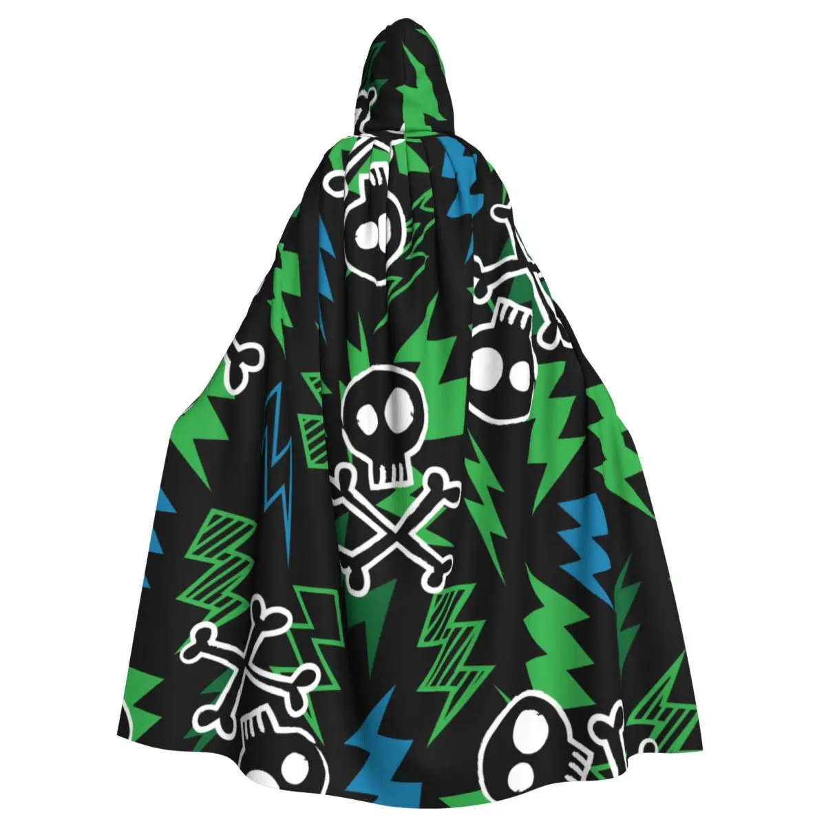 Adult Cloak Cape Hooded Skull And Lightning Bolt Medieval Costume Witch Wicca Vampire Elf Purim Carnival Party
Adult Cloak Cape Hooded Skull And Lightning Bolt Medieval Costume Witch Wicca Vampire Elf Purim Carnival Party
