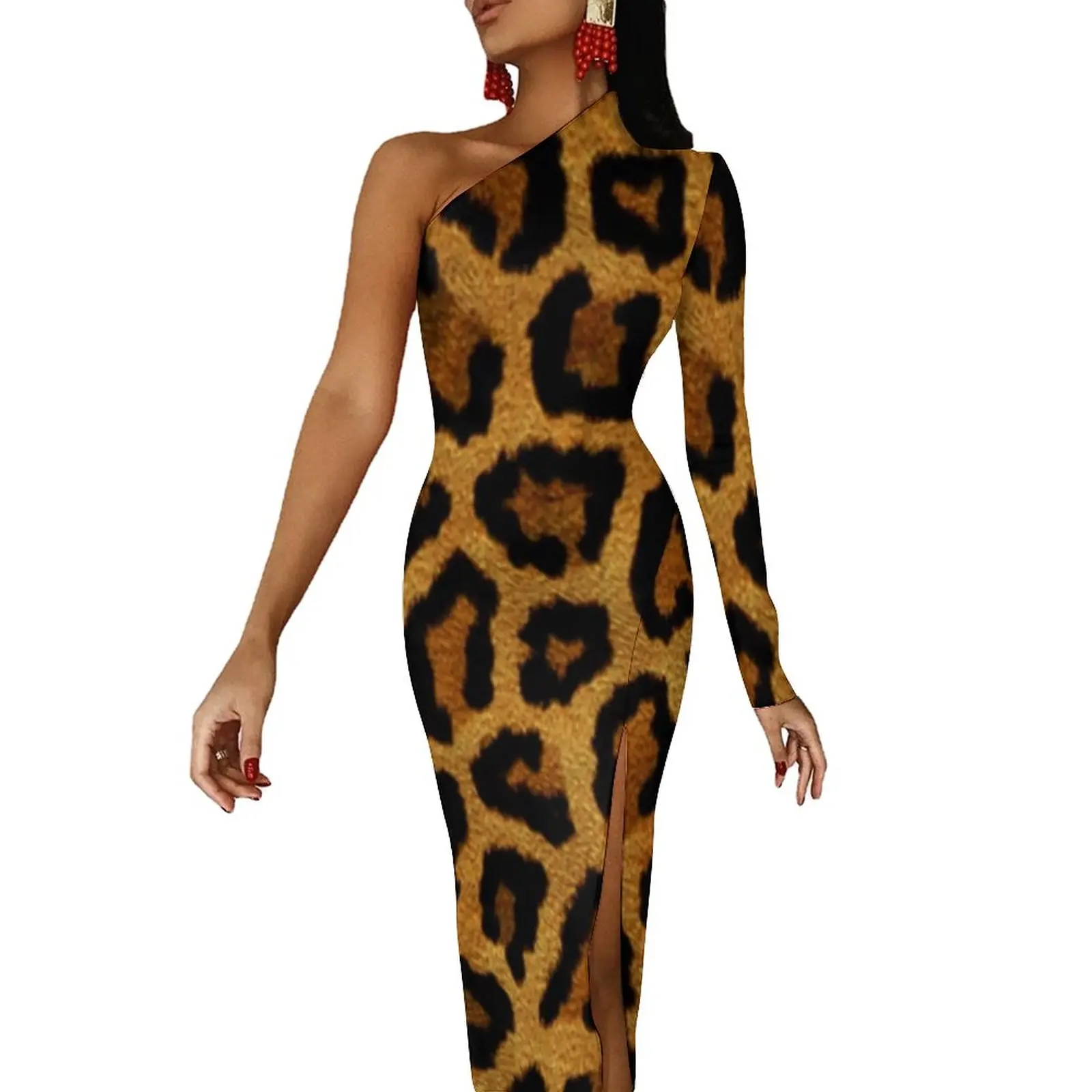Gold Leopard Bodycon Dress Spring Classic Animal Print Cute Side Split Long Dresses Women One Shoulder Trendy Street Style Dress
Gold Leopard Bodycon Dress Spring Classic Animal Print Cute Side Split Long Dresses Women One Shoulder Trendy Street Style Dress