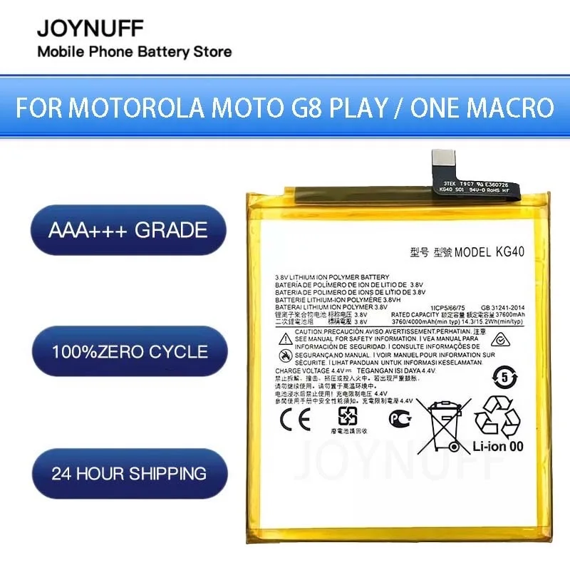 New Battery High Quality 0 Cycles Compatible KG40 For Motorola Moto G8 Play Moto One Macro Dual SIM XT2015-2 XT2016--1 XT2016--2
New Battery High Quality 0 Cycles Compatible KG40 For Motorola Moto G8 Play Moto One Macro Dual SIM XT2015-2 XT2016--1 XT2016--2