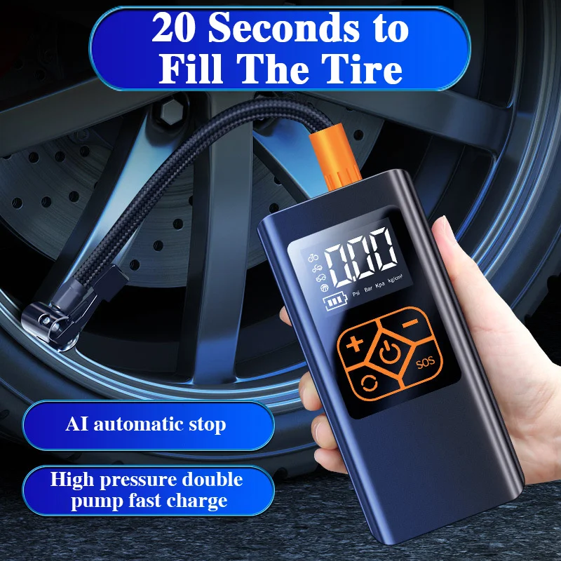 4000mAh Car Air Compressor 140PSI Electric Wireless Portable Tire Inflator Pump for Motorcycle Bicycle Boat AUTO Tyre Balls
4000mAh Car Air Compressor 140PSI Electric Wireless Portable Tire Inflator Pump for Motorcycle Bicycle Boat AUTO Tyre Balls