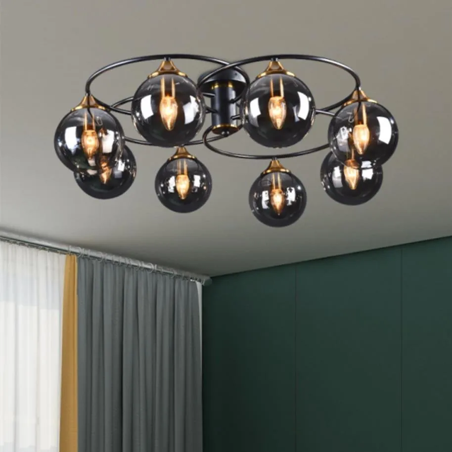 Retro chandelier Smoky Gray Amber glass ball chandelier Foyer Restaurant Room Art Design Loft Lamp Black Metal E14 Room decor
Retro chandelier Smoky Gray Amber glass ball chandelier Foyer Restaurant Room Art Design Loft Lamp Black Metal E14 Room decor