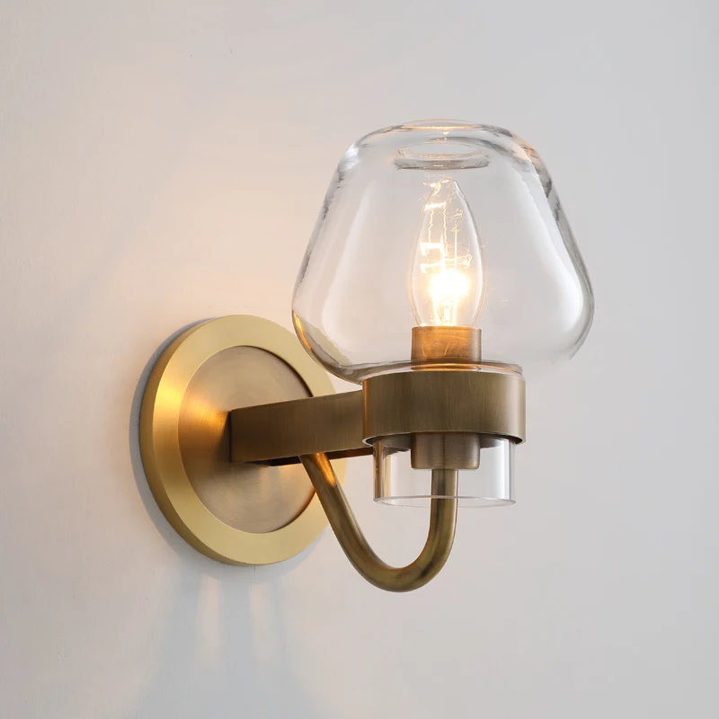 Nordic Style Luxury Copper Wall Light With Glass Shade Living Room Bedromm Bathroom Mirror Lamp AC 110V 220V
Nordic Style Luxury Copper Wall Light With Glass Shade Living Room Bedromm Bathroom Mirror Lamp AC 110V 220V