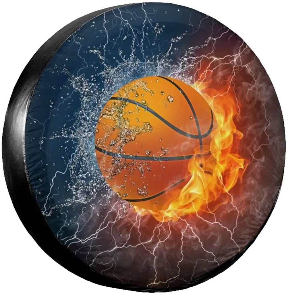 Basketball Ball Fire and Water Spare Tire Cover Waterproof Dust-Proof UV Sun Wheel Tire Cover Fit for Jeep,Trailer, RV, SUV and
Basketball Ball Fire and Water Spare Tire Cover Waterproof Dust-Proof UV Sun Wheel Tire Cover Fit for Jeep,Trailer, RV, SUV and