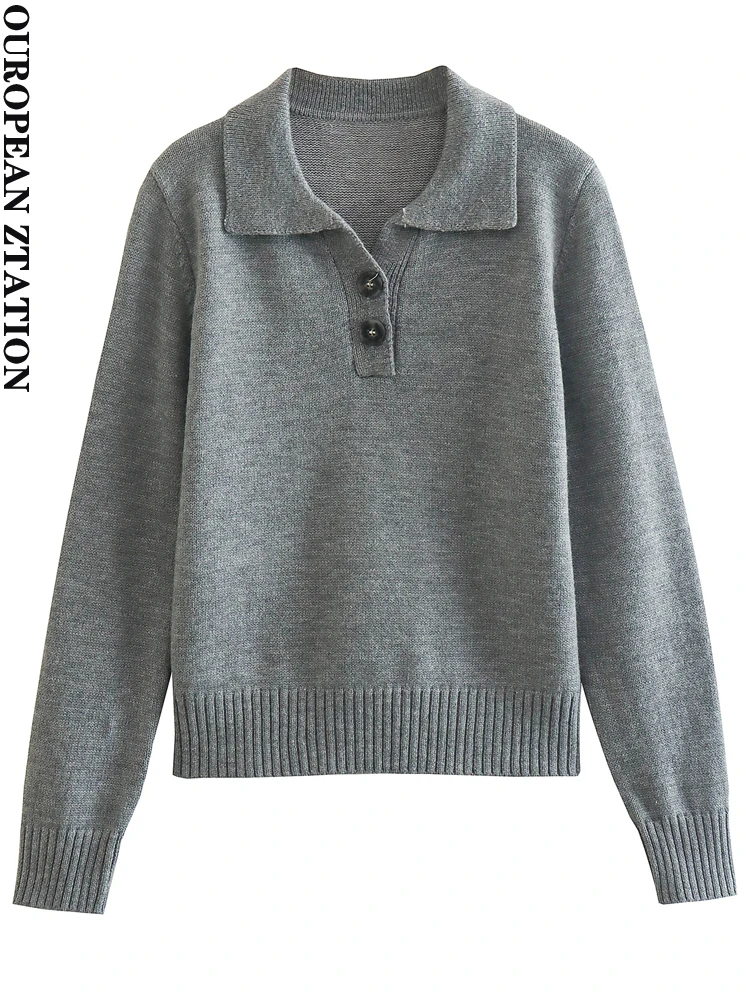 PAILETE Women 2022 fashion buttoned polo knit sweater vintage long sleeve female pullovers chic tops
PAILETE Women 2022 fashion buttoned polo knit sweater vintage long sleeve female pullovers chic tops