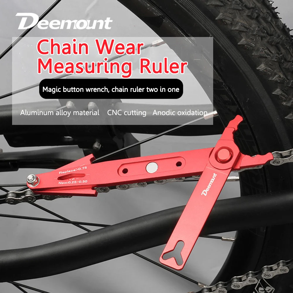 Deemount Bike Chain Measuring Ruler Aluminum 8-12 Speed Cycling Caliper Tools Aluminum Alloy Multifunction Bike Chains Gauge
Deemount Bike Chain Measuring Ruler Aluminum 8-12 Speed Cycling Caliper Tools Aluminum Alloy Multifunction Bike Chains Gauge