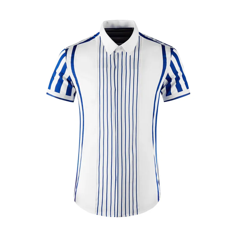 High Quality Luxury Shirts Men 2022 New Summer Silk Stripe Stitching Men's Lapel Slim Shirt Fashion Trend Men's Casual Shirt
High Quality Luxury Shirts Men 2022 New Summer Silk Stripe Stitching Men's Lapel Slim Shirt Fashion Trend Men's Casual Shirt