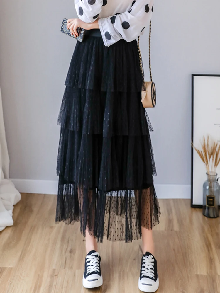 TIGENA Maxi Tulle Skirt Women 2022 Spring Summer Fashion Aesthetic Polka Dot High Waist Pleated Tiered Mesh Long Skirt Female
TIGENA Maxi Tulle Skirt Women 2022 Spring Summer Fashion Aesthetic Polka Dot High Waist Pleated Tiered Mesh Long Skirt Female