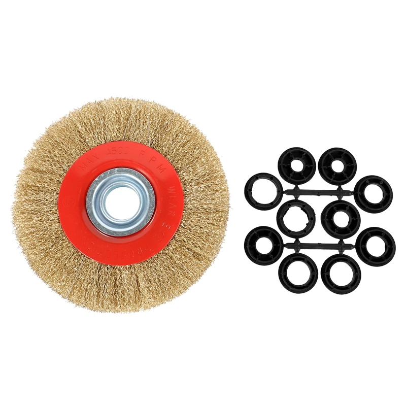1Pcs 8 Inch 200Mm Steel Flat Wire Wheel Brush With 10Pcs Adaptor Rings For Bench Grinder Polish
1Pcs 8 Inch 200Mm Steel Flat Wire Wheel Brush With 10Pcs Adaptor Rings For Bench Grinder Polish