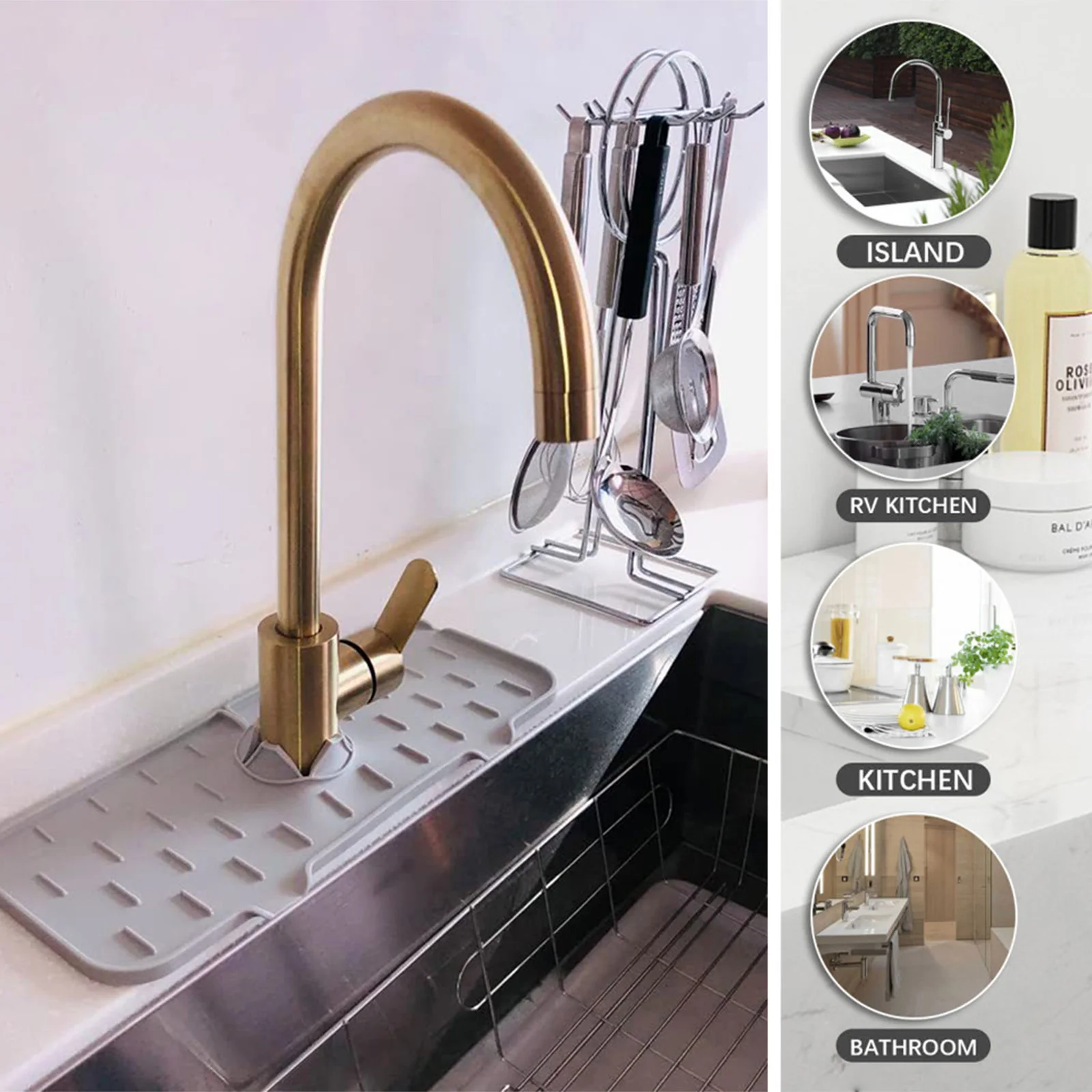 Kitchen Faucet Absorbent Mat Sink Splash Guard Silicone Faucet Splash Catcher Countertop Protector For Bathroom Kitchen Gadgets
Kitchen Faucet Absorbent Mat Sink Splash Guard Silicone Faucet Splash Catcher Countertop Protector For Bathroom Kitchen Gadgets