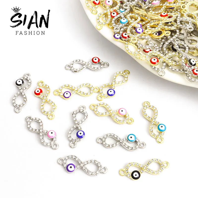 10pcs Enamel Crystal Infinite Turkish Evil Eye Charms Connectors Zinc Alloy Lucky Eyes Charms for DIY Bracelet Making Jewelry
10pcs Enamel Crystal Infinite Turkish Evil Eye Charms Connectors Zinc Alloy Lucky Eyes Charms for DIY Bracelet Making Jewelry