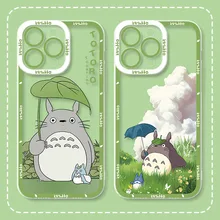 Spirited Away Totoro Clear Case For iPhone 15 14 Pro Max 13 12 Mini 11 Pro XR XS X 8 7 6S Plus SE 2020 Soft Silicone Back Cover