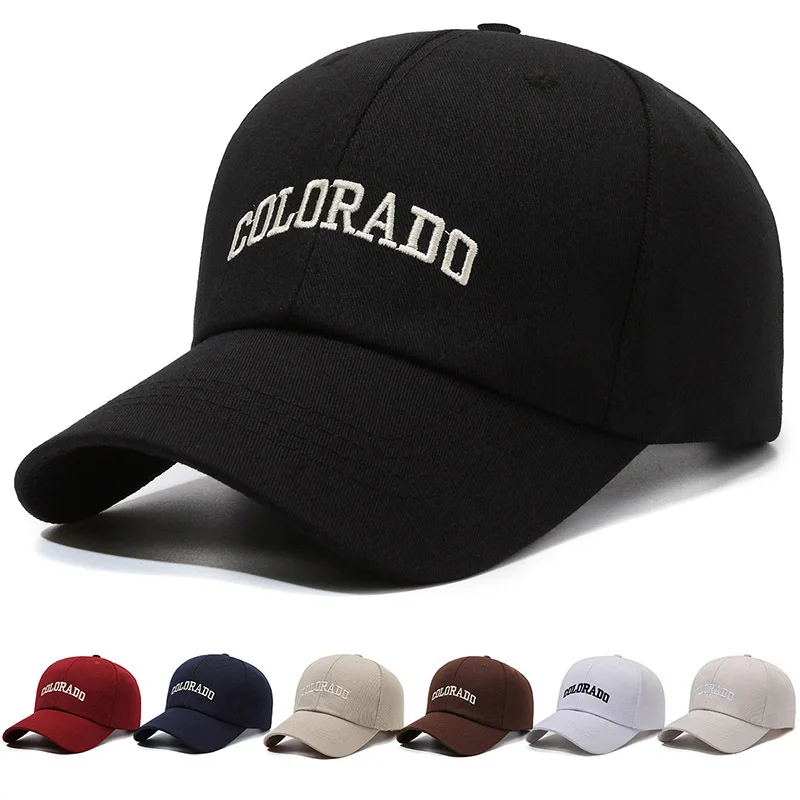 

Men and Woman's Baseball Caps Adjustable Summer Letter Embroidered Snapback Cotton Solid Color Sun Hats Sport Casual Dad Hat