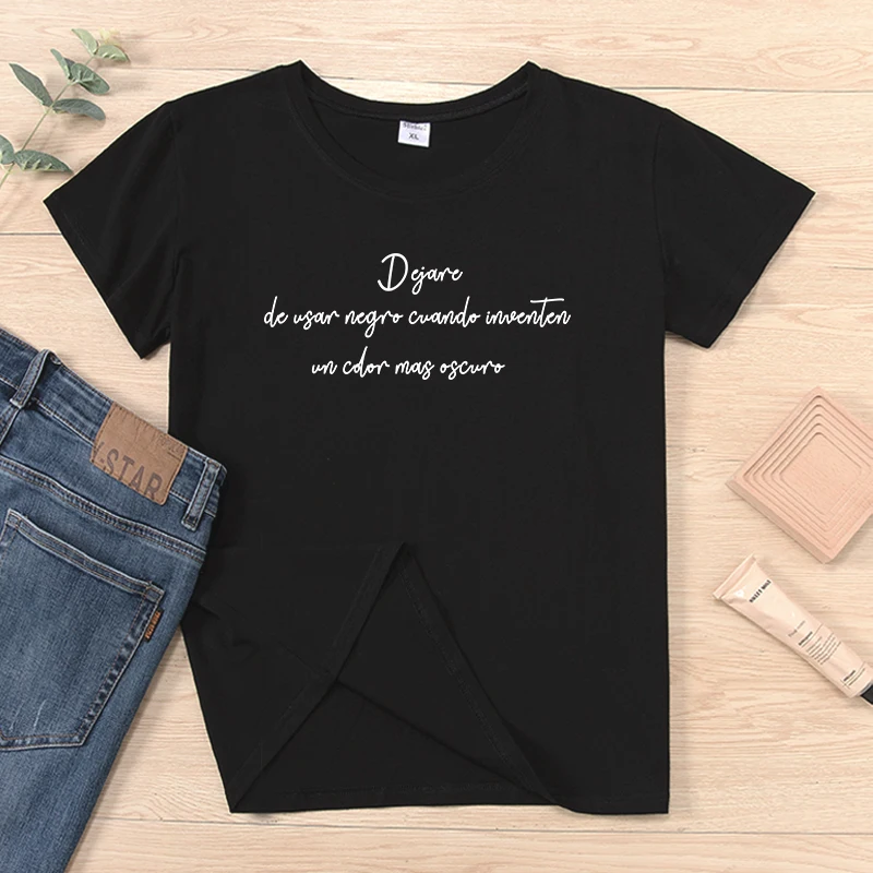Модная испанская camiseta mujer повседневные футболки женская одежда Топы с коротким рукавом Хлопковая женская футболка черная белая
Модная испанская camiseta mujer повседневные футболки женская одежда Топы с коротким рукавом Хлопковая женская футболка черная белая