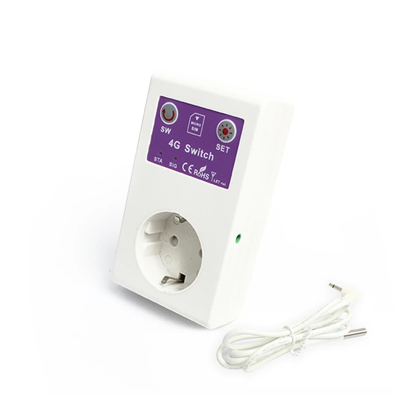 AC 100-250V Remote Control Temperature Sensor Automatic Linkage 4G Smart Power Socket 16A with Mobile APP and Web Platform
AC 100-250V Remote Control Temperature Sensor Automatic Linkage 4G Smart Power Socket 16A with Mobile APP and Web Platform